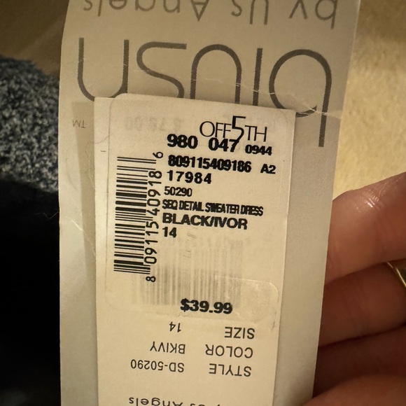 863-MTT Blush by US Angels Girls Sz. 14 Holiday Sweater Dress NWT Black /Ivory - Picture 14 of 16